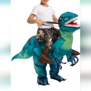 Ride a raptor inflatable Halloween kids' costume